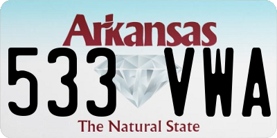 AR license plate 533VWA