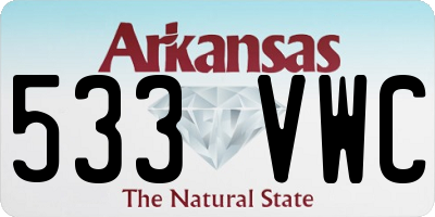 AR license plate 533VWC