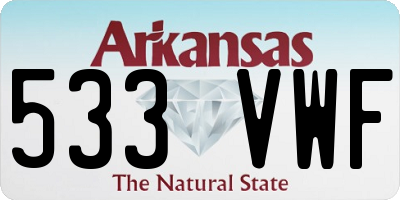 AR license plate 533VWF