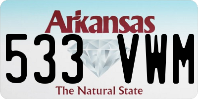 AR license plate 533VWM