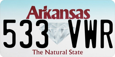 AR license plate 533VWR