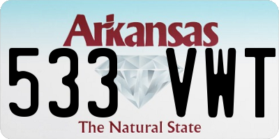 AR license plate 533VWT