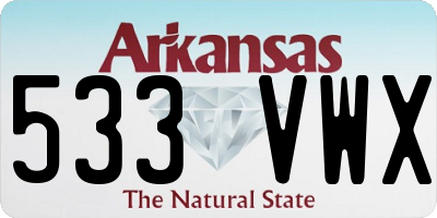 AR license plate 533VWX
