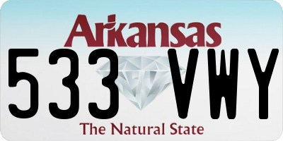 AR license plate 533VWY