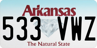 AR license plate 533VWZ