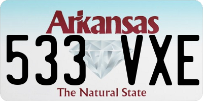 AR license plate 533VXE