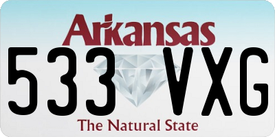 AR license plate 533VXG