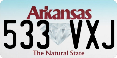 AR license plate 533VXJ