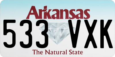 AR license plate 533VXK
