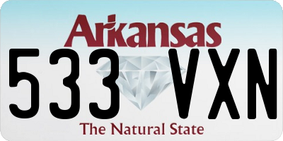 AR license plate 533VXN