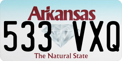 AR license plate 533VXQ