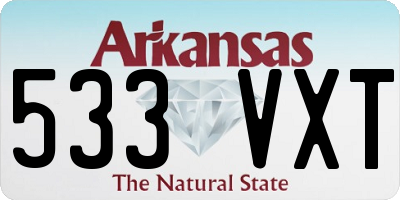 AR license plate 533VXT