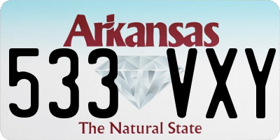 AR license plate 533VXY