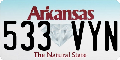 AR license plate 533VYN