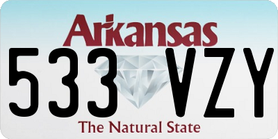 AR license plate 533VZY
