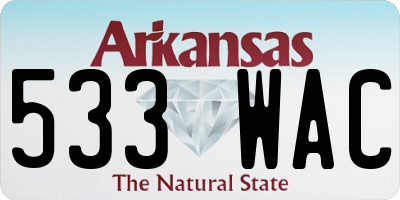 AR license plate 533WAC