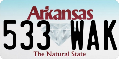 AR license plate 533WAK