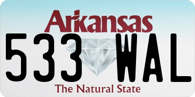 AR license plate 533WAL