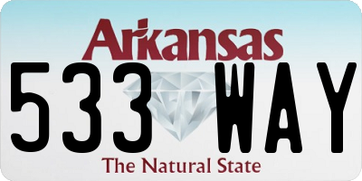 AR license plate 533WAY