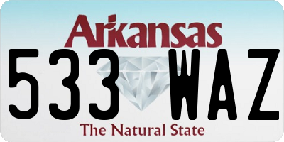 AR license plate 533WAZ