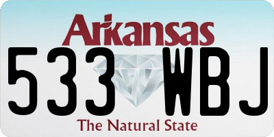 AR license plate 533WBJ