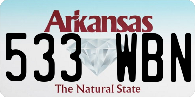 AR license plate 533WBN
