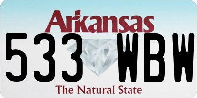AR license plate 533WBW