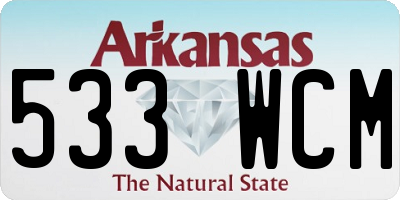 AR license plate 533WCM