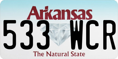 AR license plate 533WCR