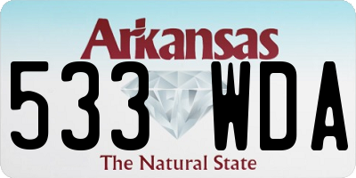AR license plate 533WDA
