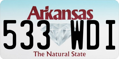 AR license plate 533WDI