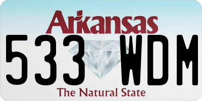 AR license plate 533WDM