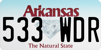 AR license plate 533WDR