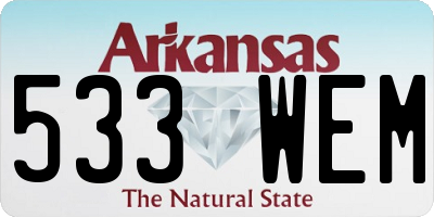 AR license plate 533WEM