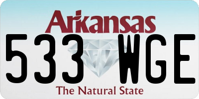 AR license plate 533WGE