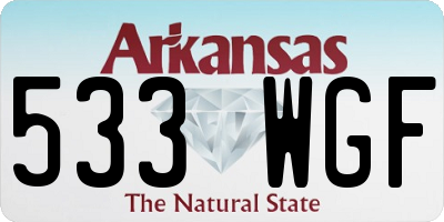 AR license plate 533WGF