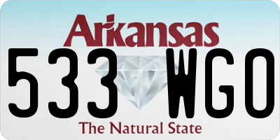 AR license plate 533WGO