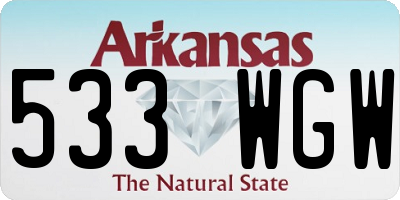 AR license plate 533WGW