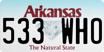 AR license plate 533WHO
