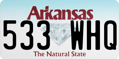 AR license plate 533WHQ