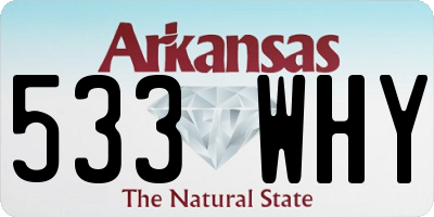 AR license plate 533WHY