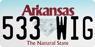 AR license plate 533WIG