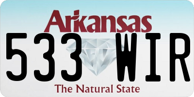 AR license plate 533WIR