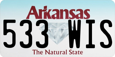 AR license plate 533WIS