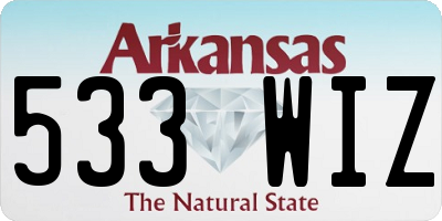 AR license plate 533WIZ