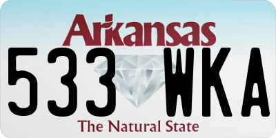 AR license plate 533WKA