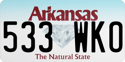 AR license plate 533WKO