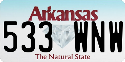 AR license plate 533WNW