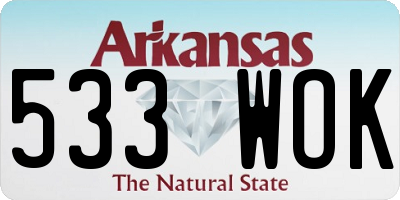 AR license plate 533WOK