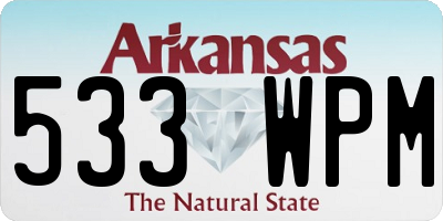 AR license plate 533WPM